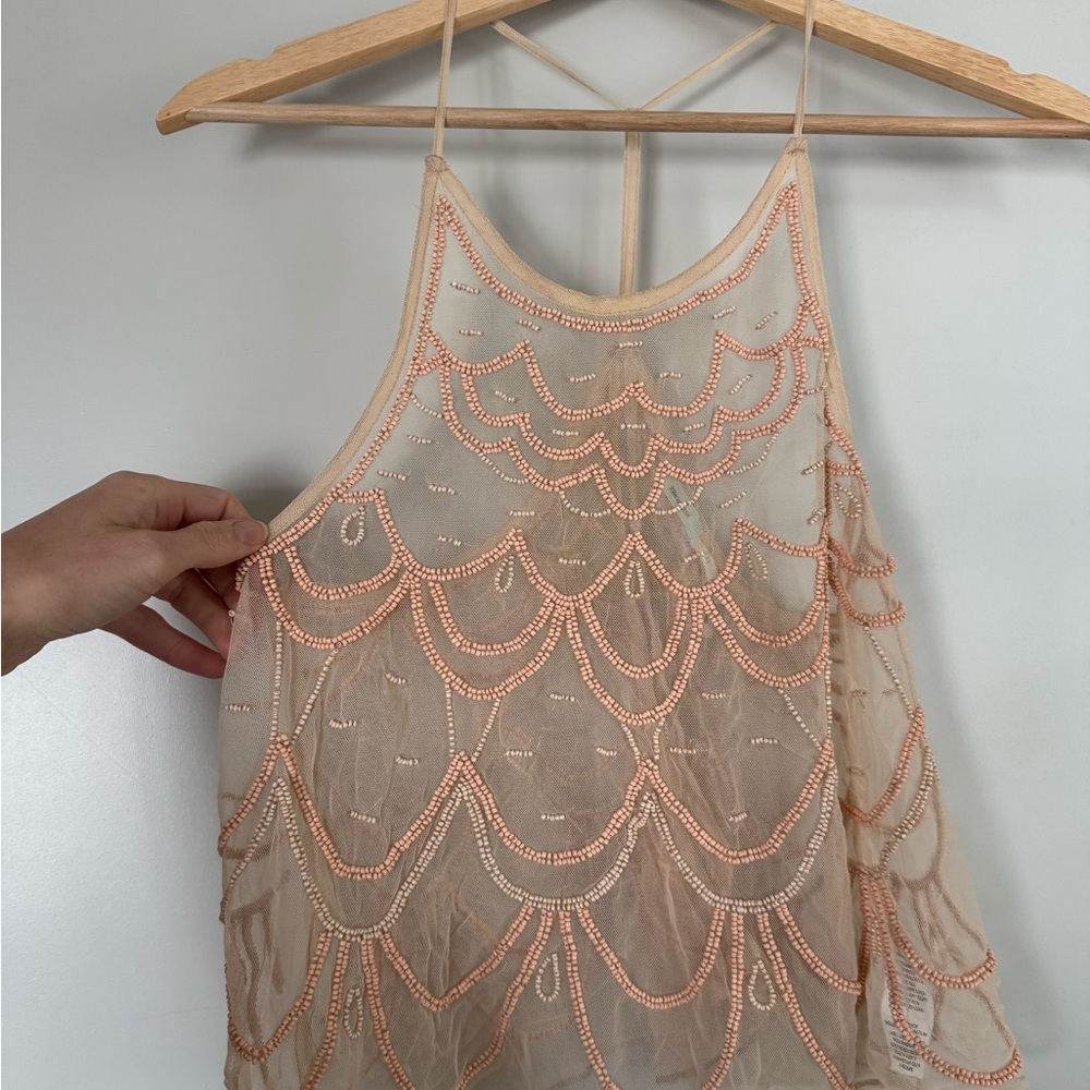 Kimchi Blue Beaded Open-Back Halter Top